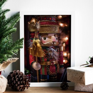 Arte da parede da lona do quebra-nozes do natal, arte do cartão de natal, arte da parede das crianças, arte do feriado, impressão sazonal da arte do inverno