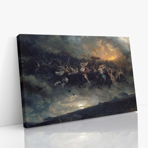 The Wild Hunt of Odin Canvas Wall Art, Mythical Art, Norse Art, Canvas Art Print