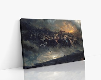 The Wild Hunt of Odin Canvas Wall Art, Mythical Art, Norse Art, Canvas Art Print