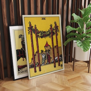 Quatre de baguettes toile Wall Art, Tarot Card Art, toile Art Print