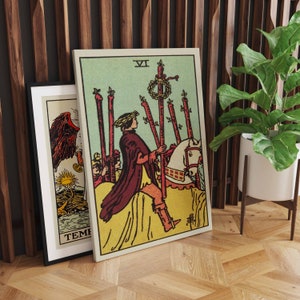 Six of Wands Canvas Wall Art, Tarot Card Art, Canvas Art Print