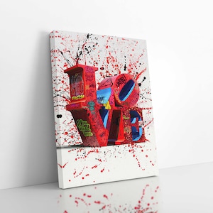 LOVE Graffiti Canvas Wall Art, Urban Style Canvas, Kids Wall Art, Canvas Art Print