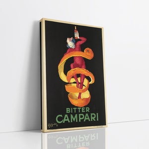 Leonetto Cappiello Bitter Campari Vintage Ad Canvas Wall Art, Bar Art, Canvas Art Print