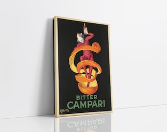 Leonetto Cappiello Bitter Campari Vintage Ad Canvas Wall Art, Bar Art, Canvas Art Print