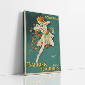 Leonetto Cappiello Conserves Barbier Dauphin Vintage Ad Canvas Wall Art, Feminine Art, Canvas Art Print
