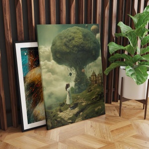 Tree of Wonder Canvas Wall Art, Mythical Art, Kids Wall Art, Surreal Art, Canvas Art Print