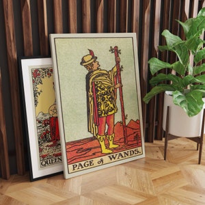 Page de baguettes murales sur toile, art de la carte de tarot, impression d'art sur toile