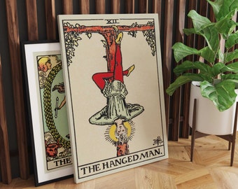 The Hanged Man Canvas Wall Art, Tarot Card Art, Feminine Wall Art, Canvas Art Print