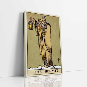 The Hermit Canvas Wall Art, Tarot Card Art, Feminine Wall Art, Canvas Art Print