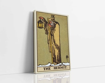 The Hermit Canvas Wall Art, Tarot Card Art, Feminine Wall Art, Canvas Art Print