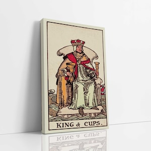 King of Cups Canvas Wall Art, Tarot Card Art, Canvas Art Print