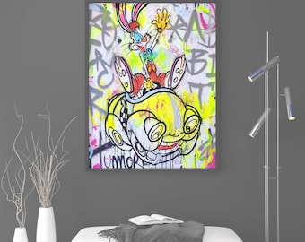 Roger Rabbit EGHNA Canvas Wall Art, Urban Style Canvas, Modern Wall Art, Kids Wall Art, Canvas Art Print