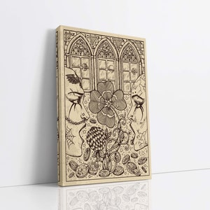 Lucky Clover Canvas Wall Art, Lenormand Playing Card Canvas, Witchy Art, Gothic Art, Canvas Art Print