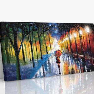 Rainy Night Canvas Wall Art, Modern Wall Art, Kids Art, Nature Art, Canvas Art Print