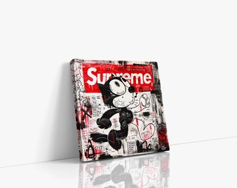 Felix the Cat EGHNA Canvas Wall Art, Urban Style Canvas, Modern Wall Art, Kids Wall Art, Canvas Art Print