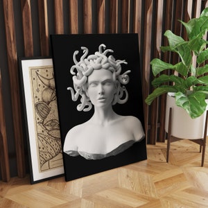 Medusa Statue Canvas Wall Art, Urban Style Canvas, Modern Wall Art, Greek Art, Kids Wall Decor, Canvas Art Print