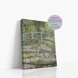 Monet Bridge over the Lily Pond  Digital Download Printable Wall Art, Vintage Wall Art, Digital Art Print