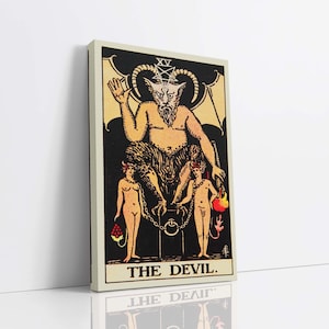 The Devil Canvas Wall Art, Tarot Card Art, Feminine Wall Art, Canvas Art Print