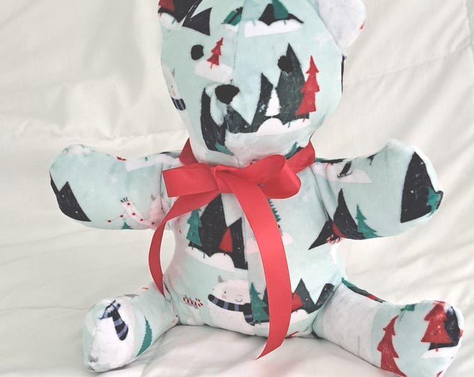17"x13" Minky Plush Christmas Bear