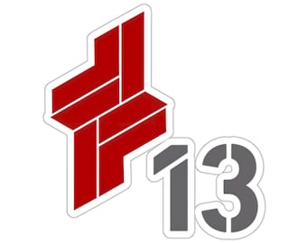 G13 Gun 13 G-13 AC Emblem Red Guns Pilot Sticker