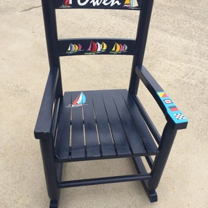 One color personalized NAUTICAL Toddler Rocking Chair