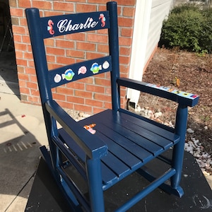 One color personalized NAUTICAL Toddler Rocking Chair