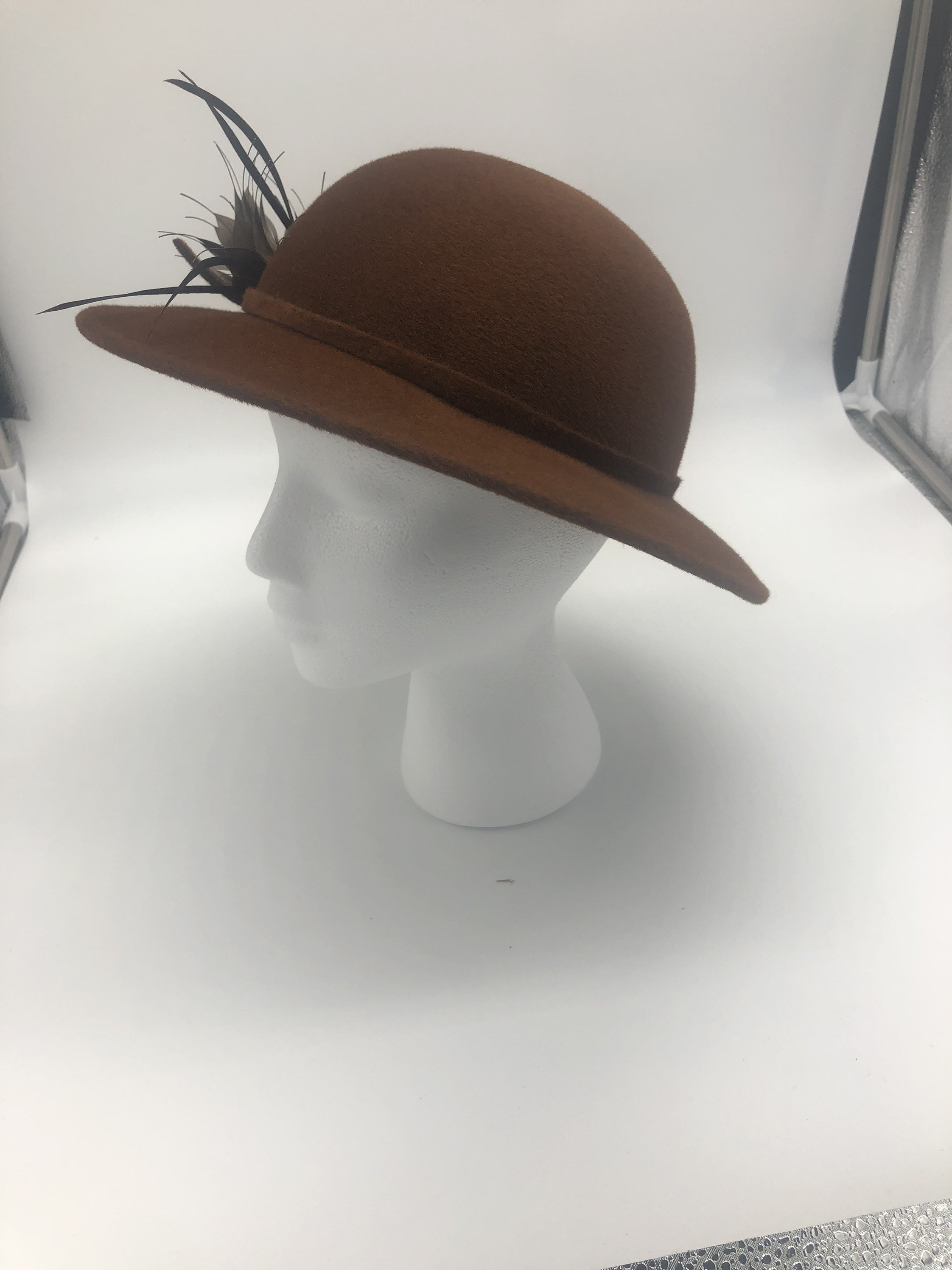 BURBERRYS LONDON NEW YORK 100% RABBIT HAIR MADE IN ENGLAND BURGUNDY FEDORA HAT New Mens 100% Wool Burgundy (Maroon/Dark Red) Derby Bowler  main image 4