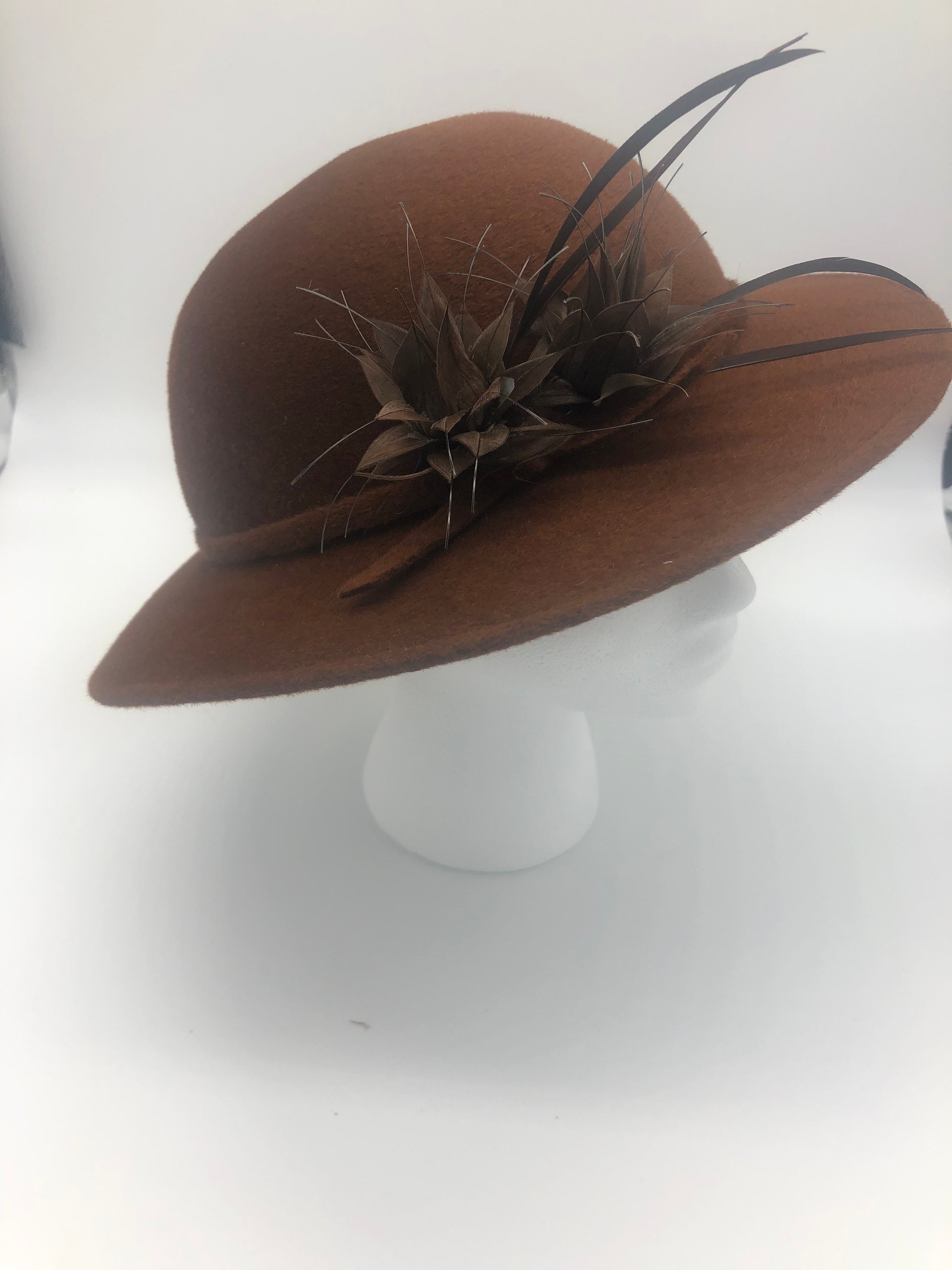 BURBERRYS LONDON NEW YORK 100% RABBIT HAIR MADE IN ENGLAND BURGUNDY FEDORA HAT Burberry main image 3