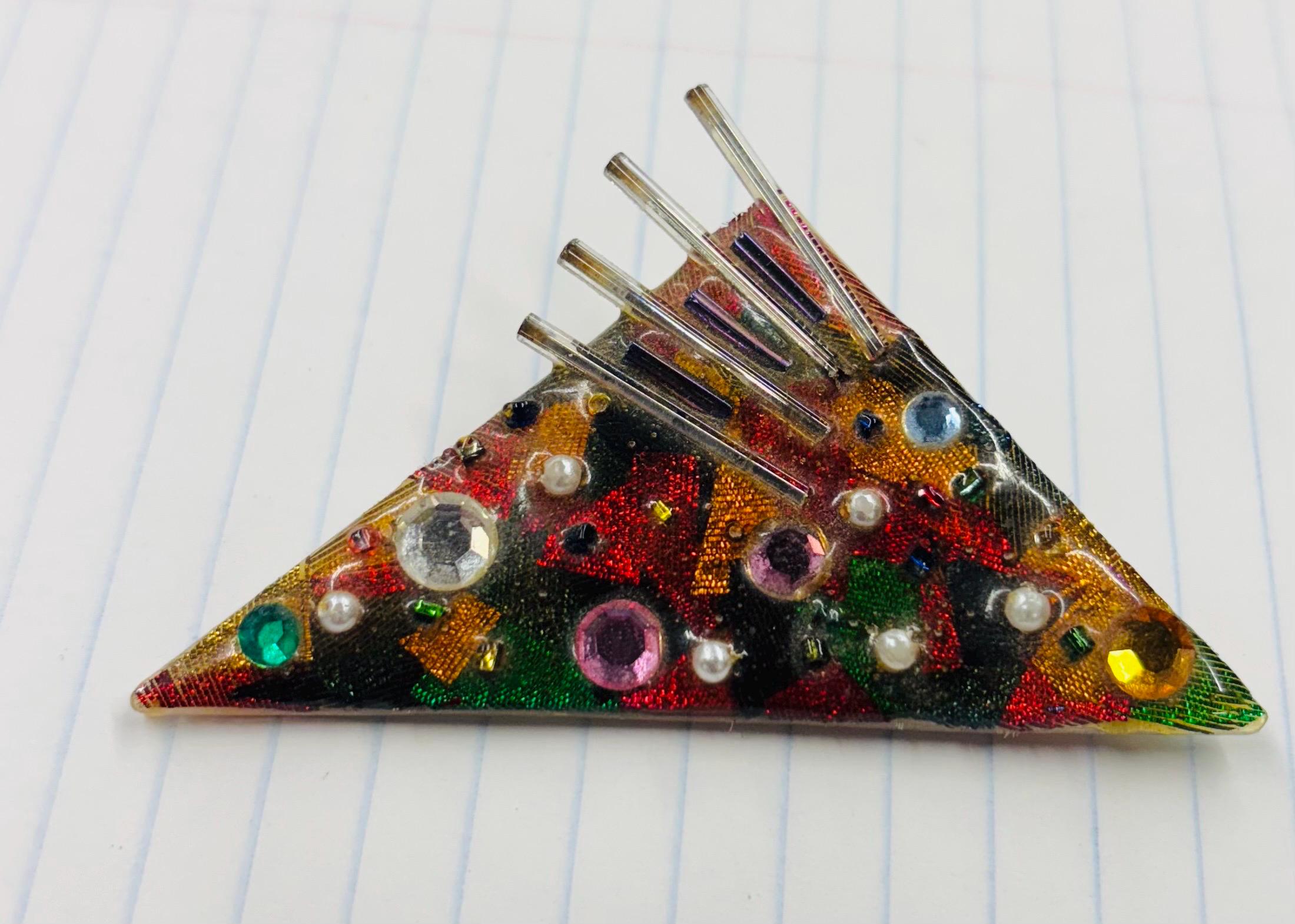 Artisan , Vintage, Enamel Brooch and Lovely, Goldtone, Vintage Brooch!