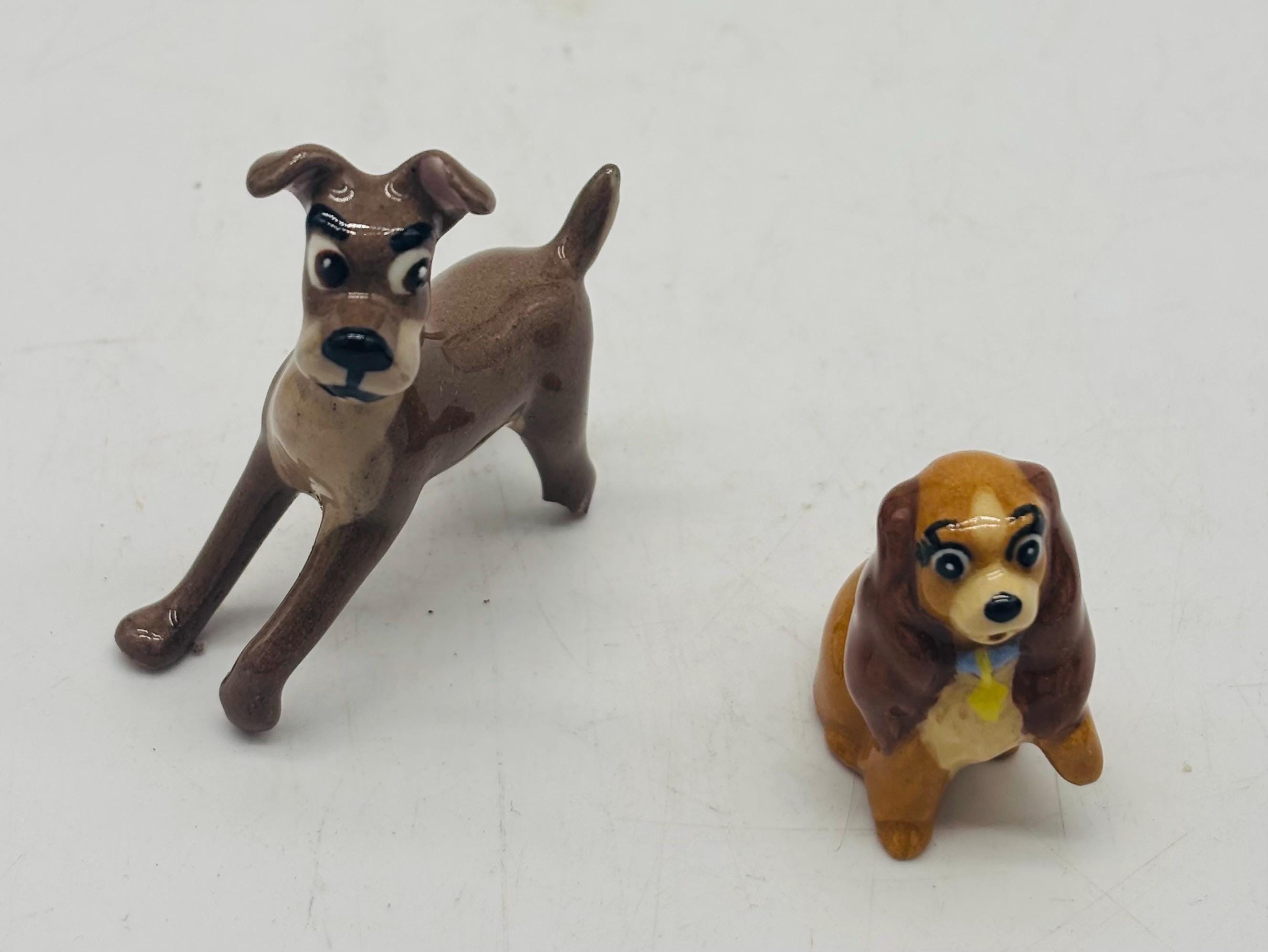Vintage, 1950's Miniature Lady and the Tramp Figurines. Hagen