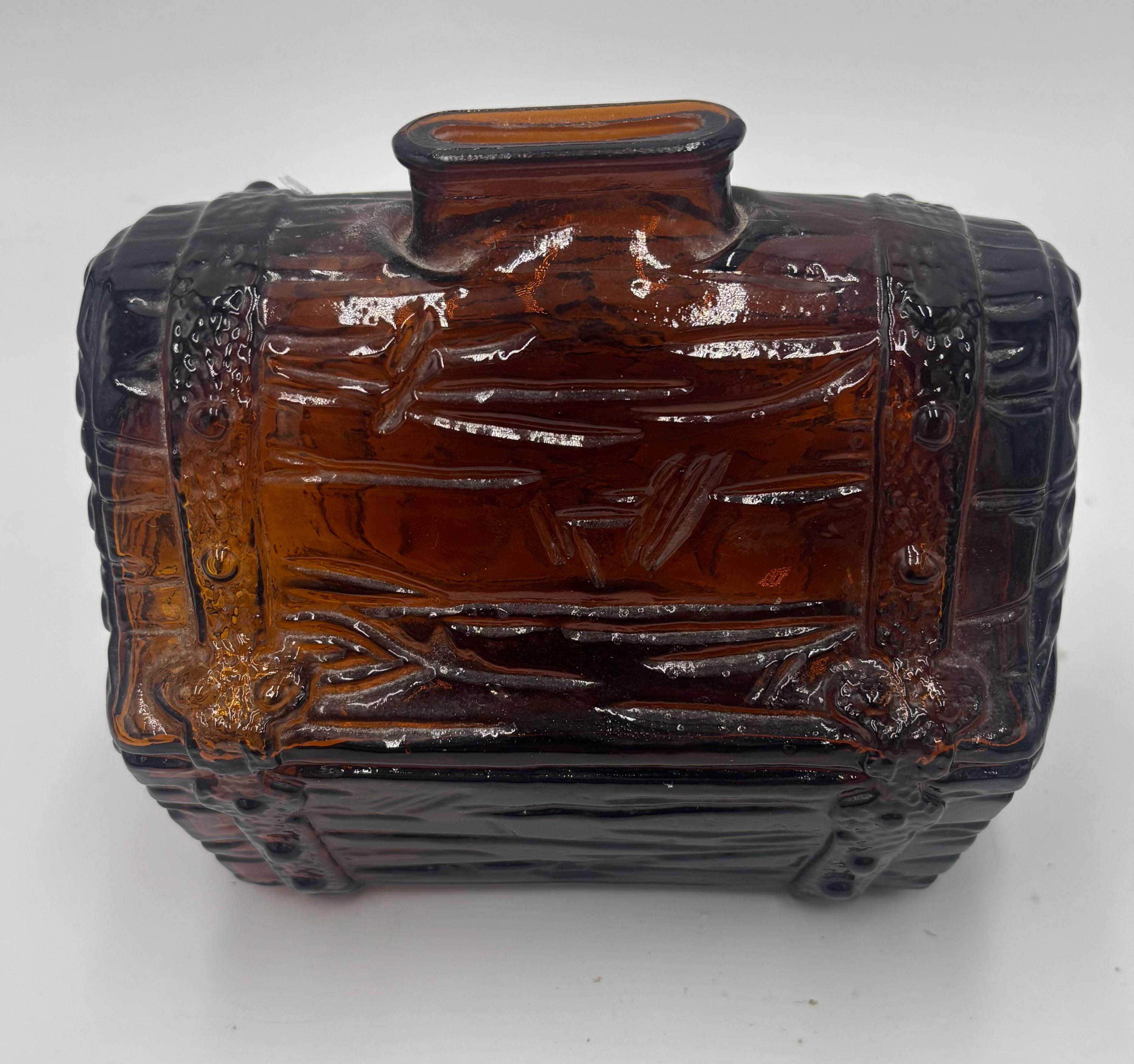 Vintage 1950s Anchor Hocking Dark Amber Glass, Pirate's Chest Coin