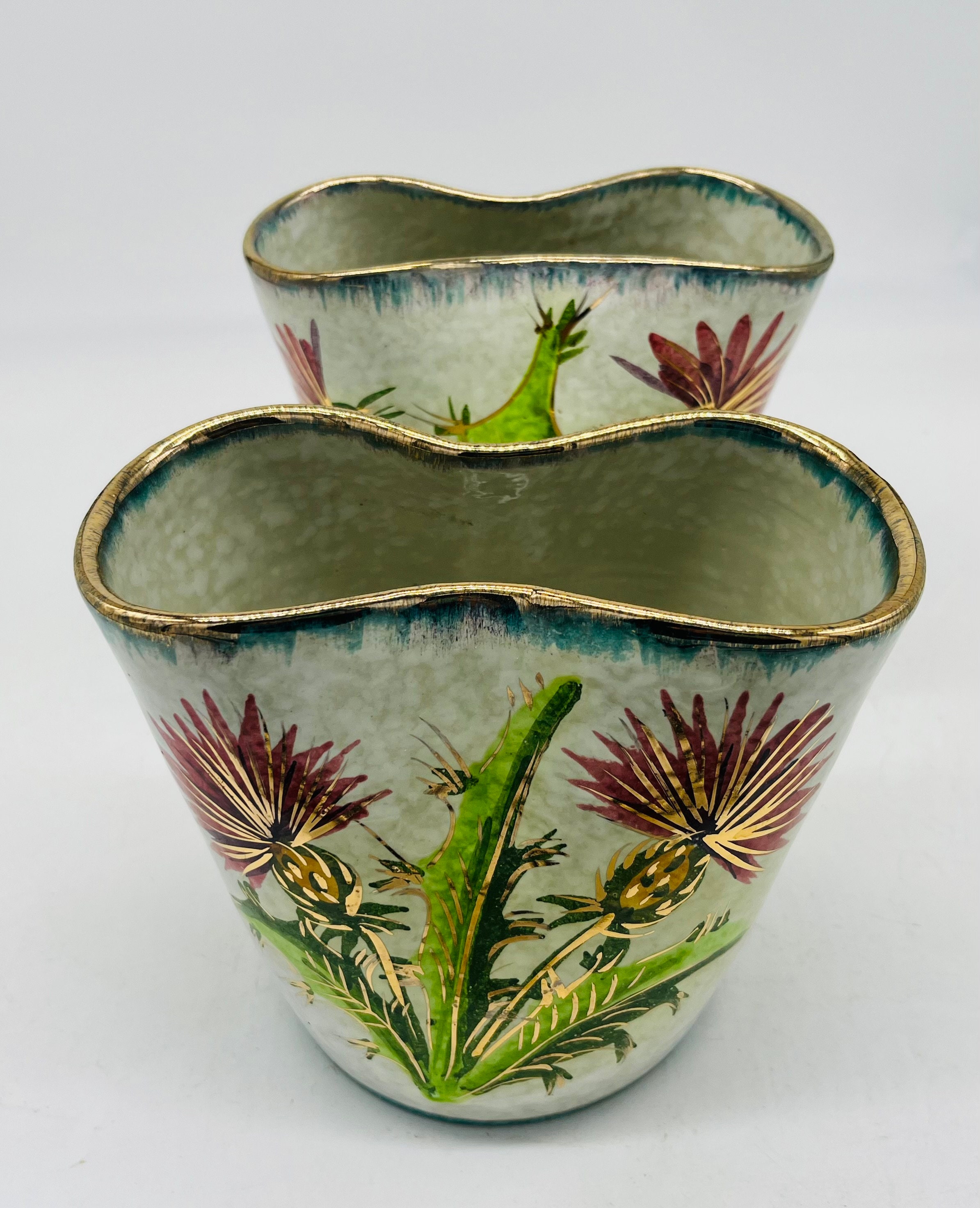 イタリア「セラミックパオリ」の水差し （底にＩＴＡＬＹ　６２９／３5のサイン） イタリア「セラミックパオリ」の水差し （底にITALY 629／35