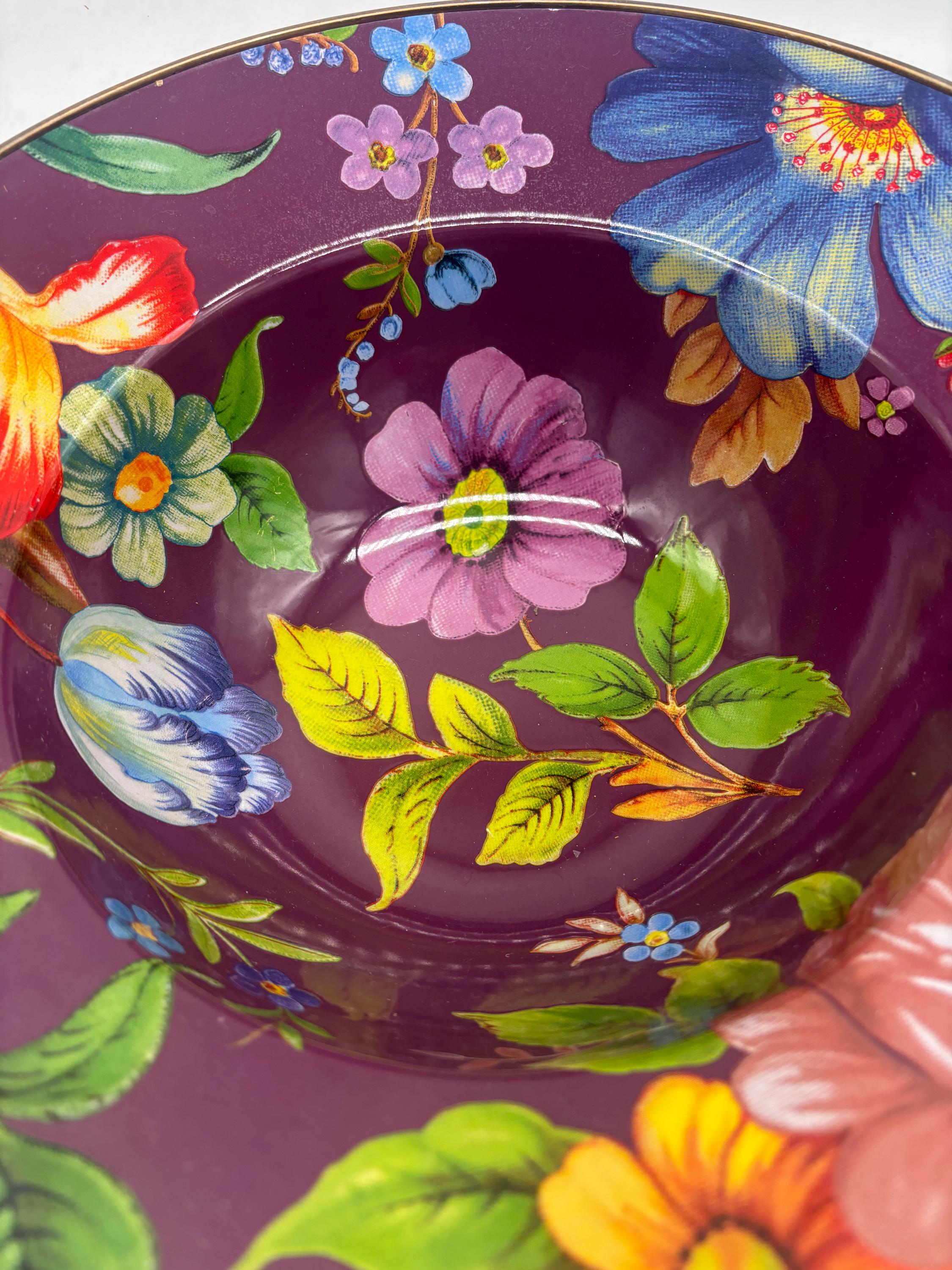 ゴージャスなエナメル加工の Mackenzie Childs、廃盤、プラム/パープル