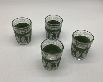 Zestaw czterech kieliszków Wedgewood w kolorze zielonym