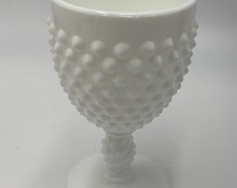 Copa de agua con pie de vidrio opalino, estilo vintage, de Fenton Art Glass.