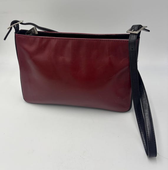 Vintage Handbag by Vaneli in High Quality, Brick Leather with a Black Shoulder Strap. 1990’s Y2K Era.