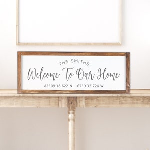 Family Name and Coordinates Wood Sign | Custom Coordinates Sign | Coordinates Gift | Custom Family Sign | New Home Gift | Wooden Name Sign