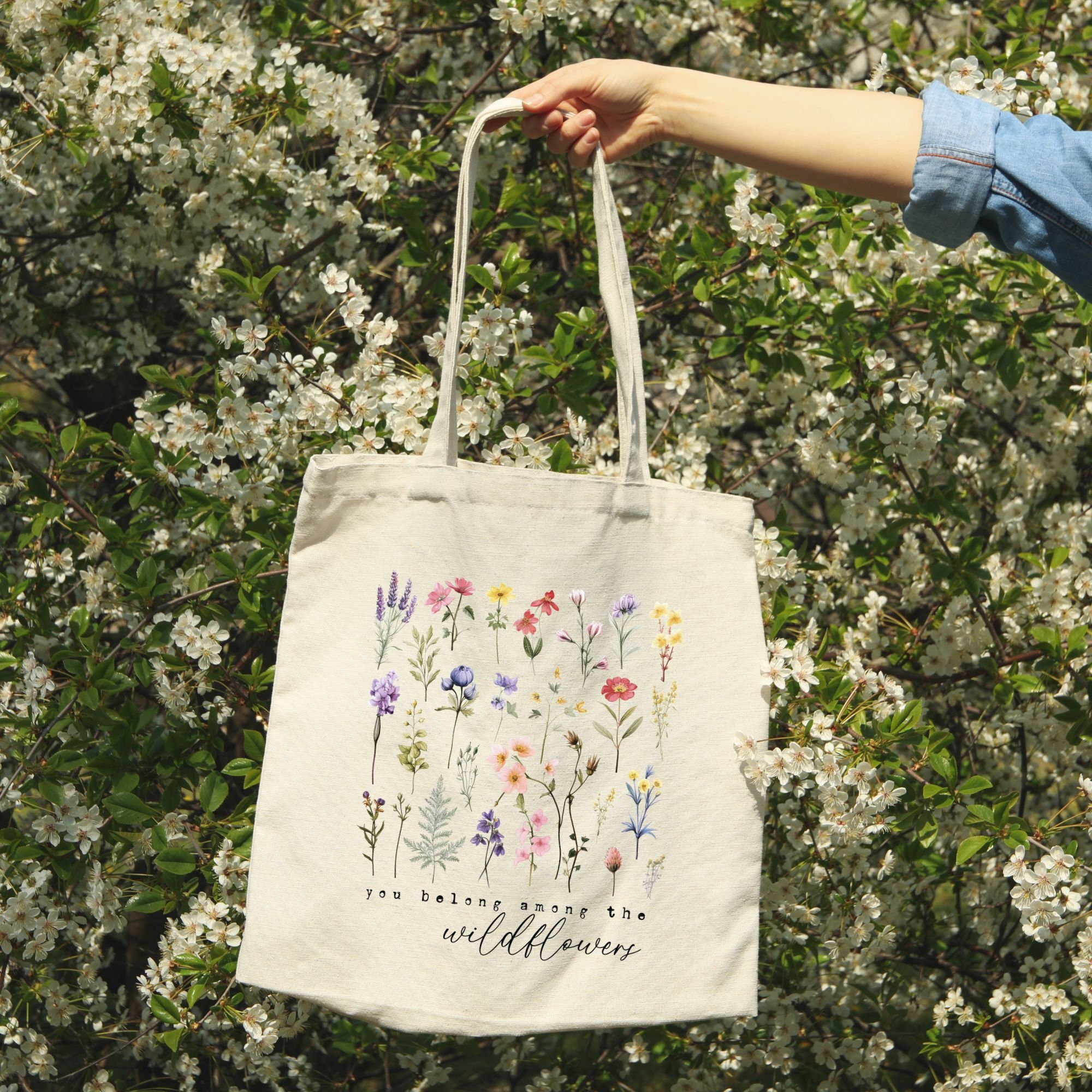 バッグ everyone nylon tote bag ABCD FLEURS Floral Tote Bag Canvas, You Belong Among the Wildflowers