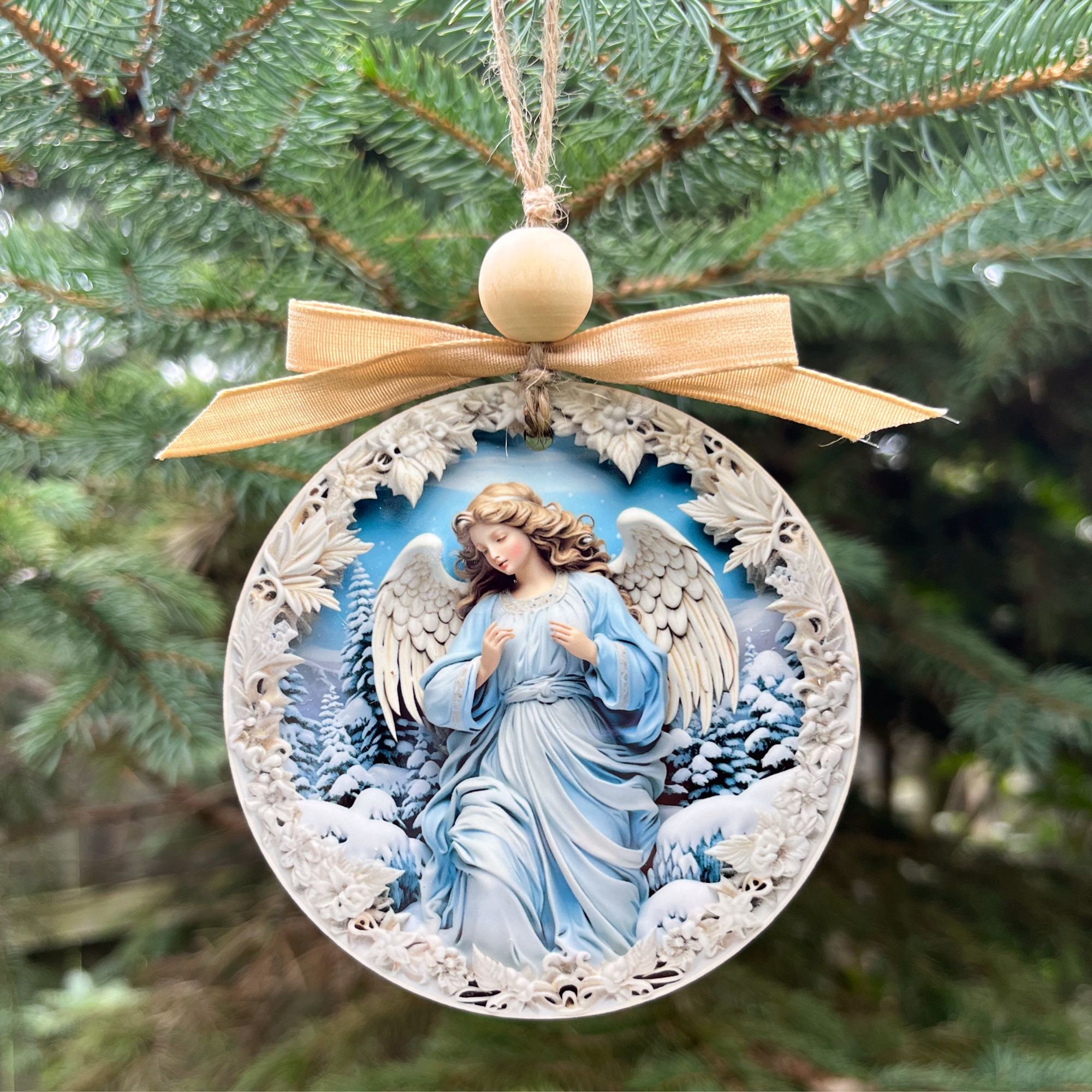 Christmas Angel Ornament Angel in Heaven Ornament Victorian Etsy