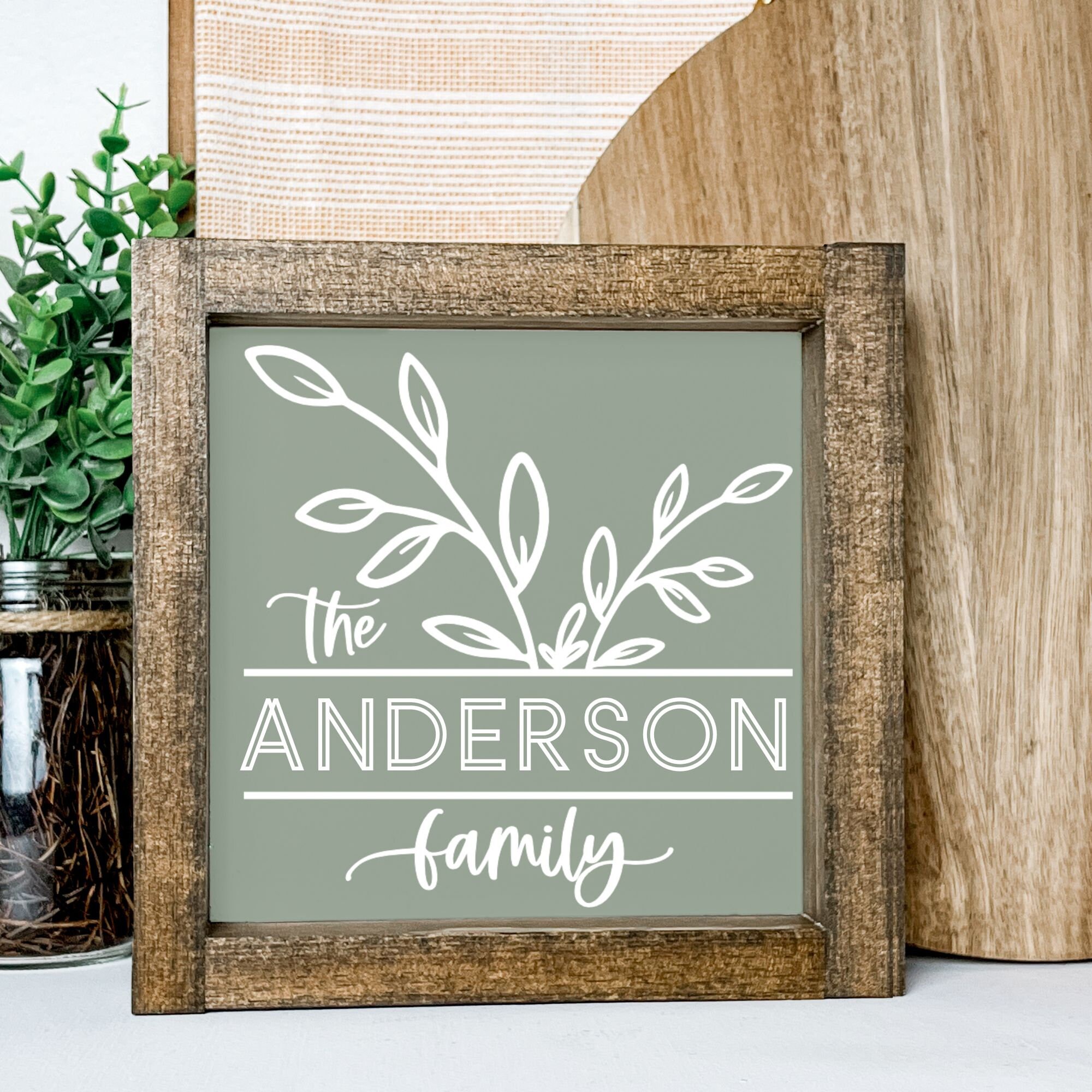 Small Family Sign, Personalized Family Wood Sign, Last Name Wood Sign ...