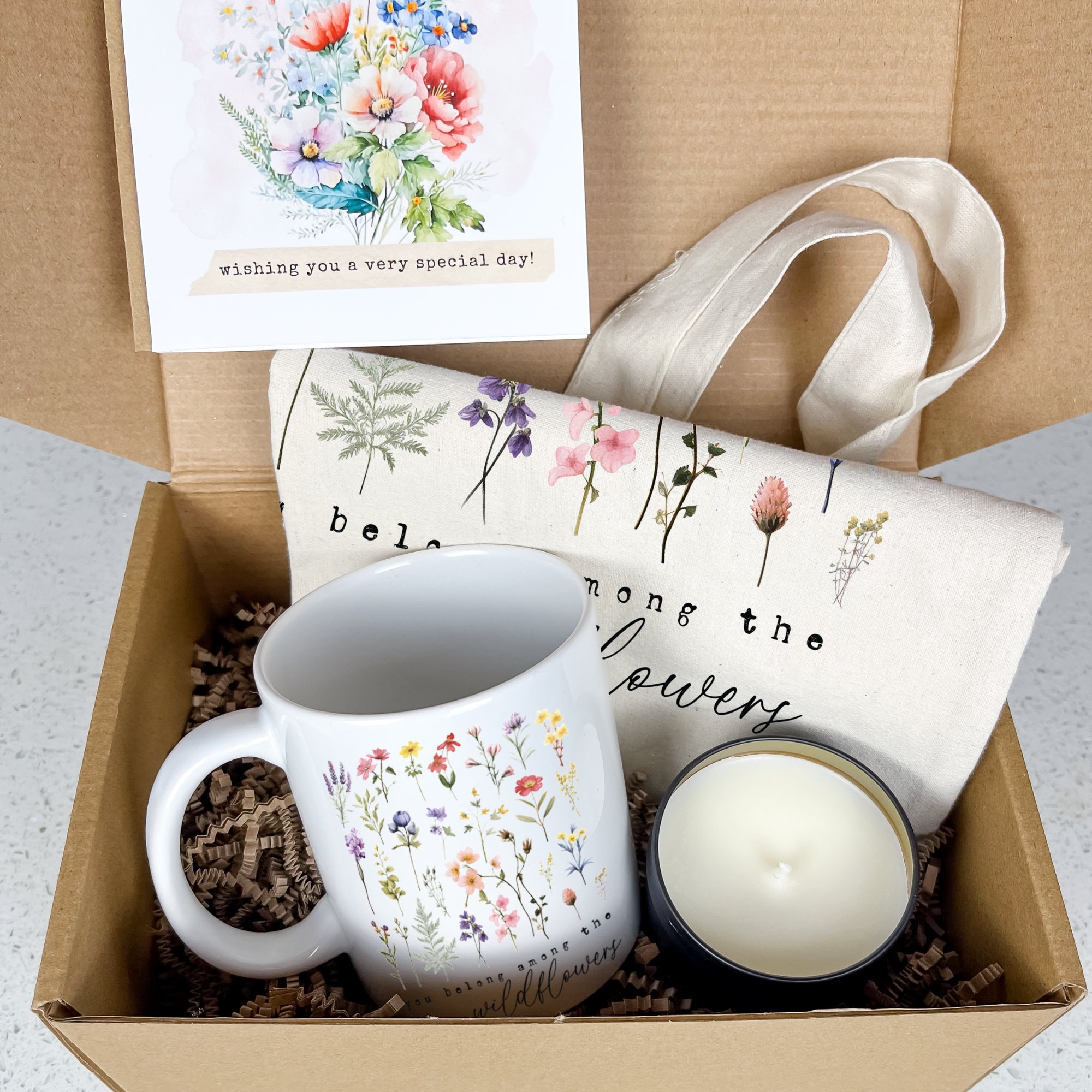 Happy Birthday Gift Box for Her Wildflower Gift Ideas Mug Etsy