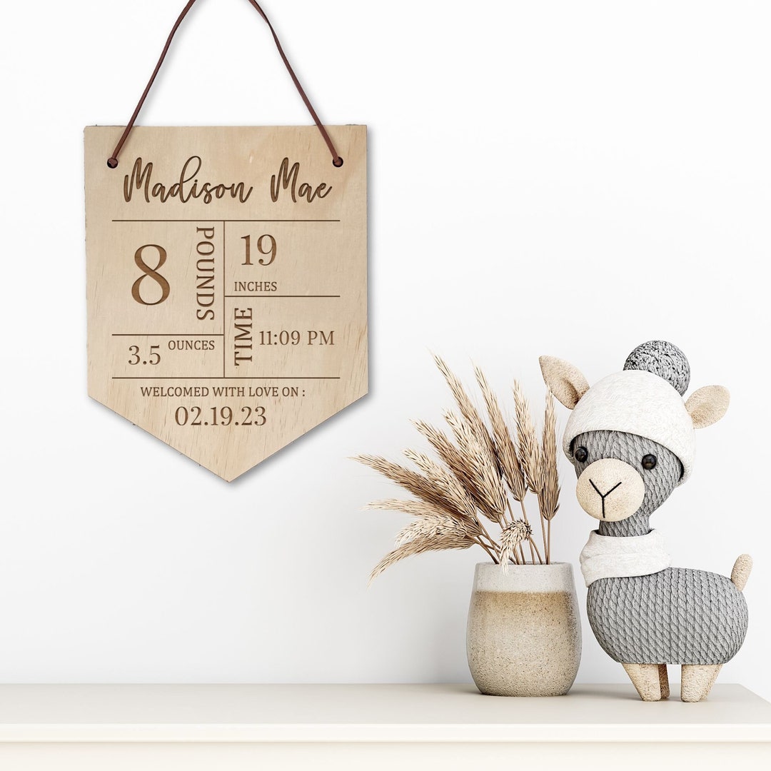 Baby Stats. Sign Square Personalized Baby Stats Sign, Baby Announcement Sign With Birth Stats ...