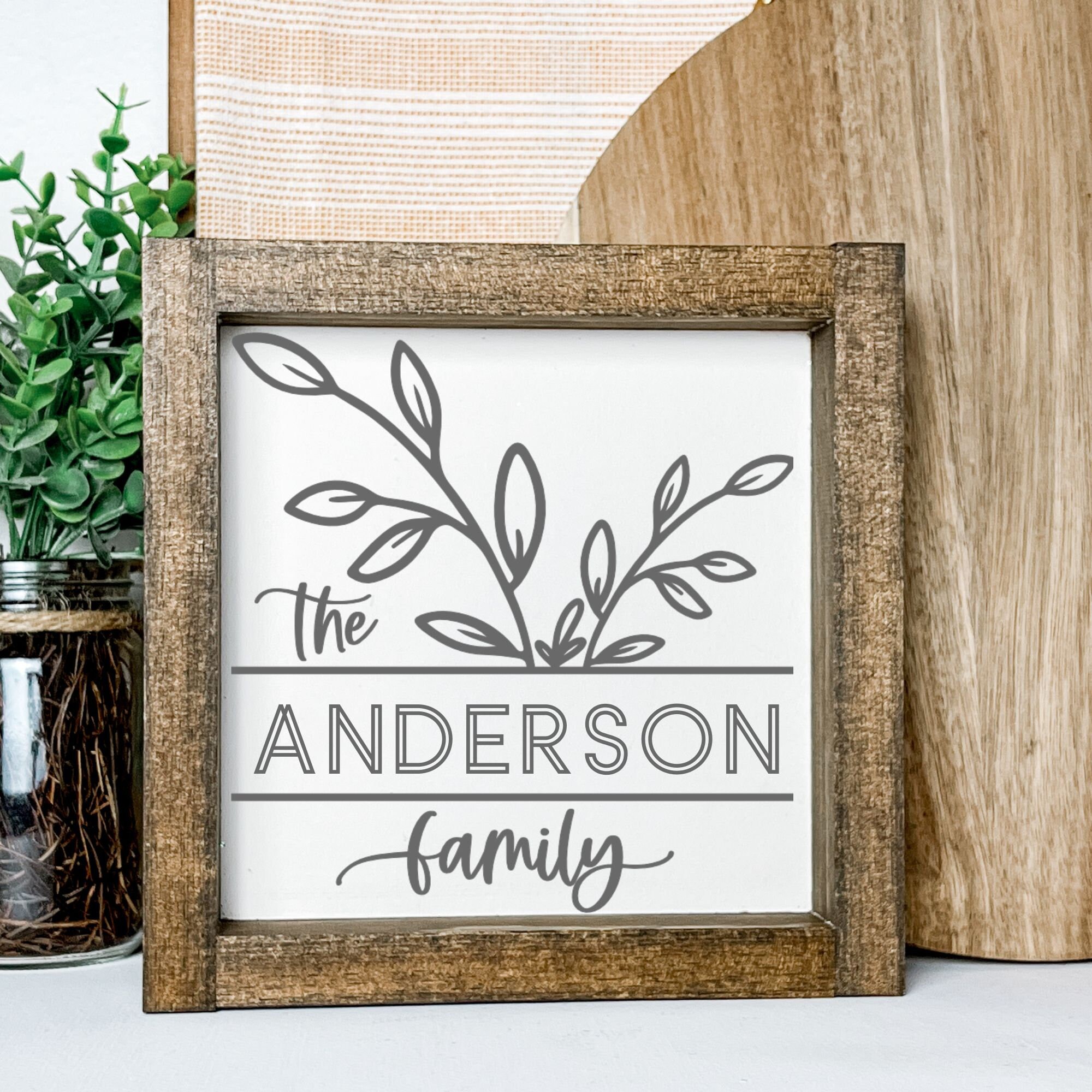 Small Family Sign, Personalized Family Wood Sign, Last Name Wood Sign ...