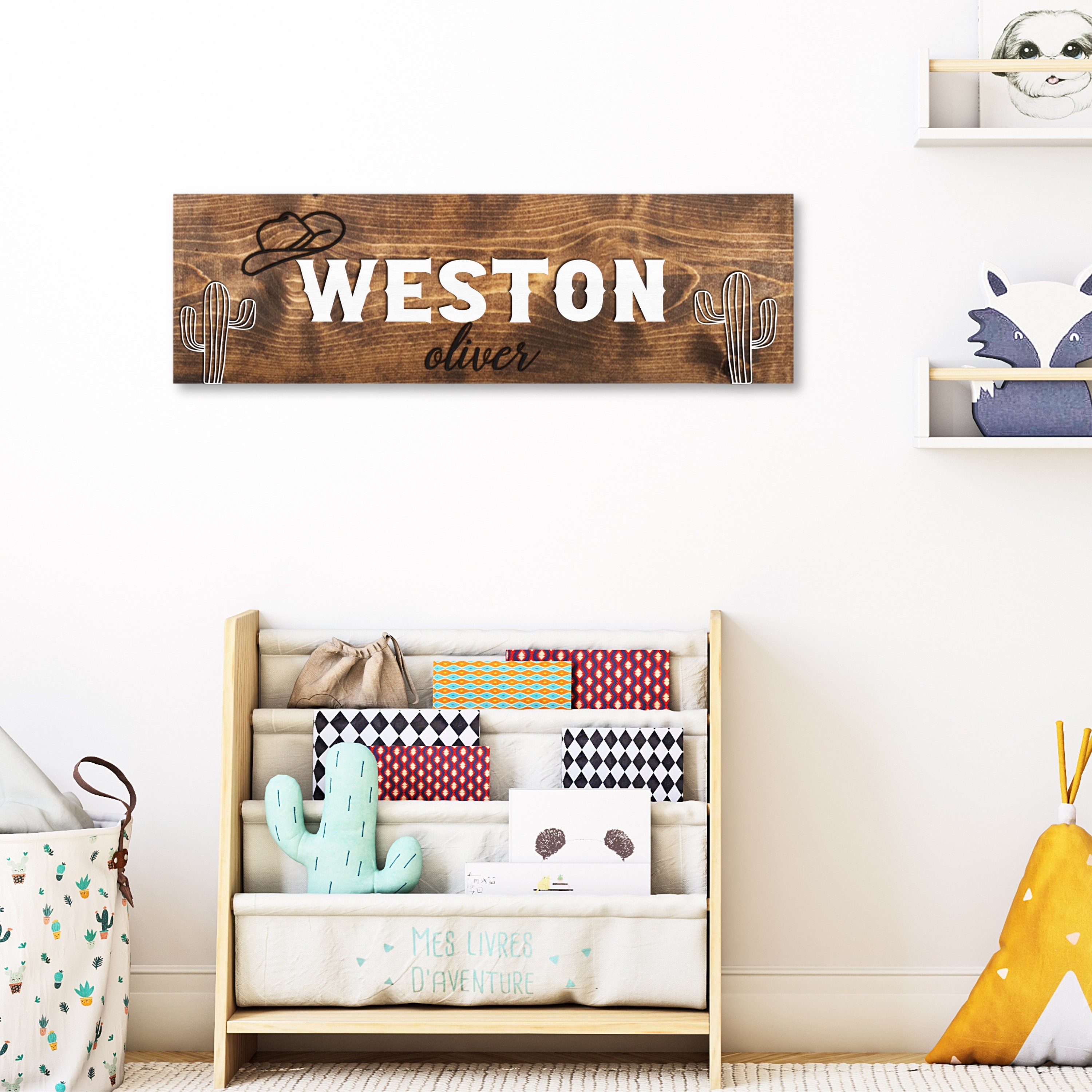 Boy Nursery Name Sign Western Nursery Decor Custom 3d Name Wooden Sign ...