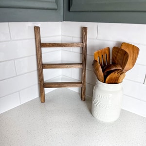 Kitchen Hand Towel Holder, Mini Wooden Ladder Tea Towel Rack, Farmhouse Kitchen Decor, Housewarming Gift for Her, Bathroom Towel Holder