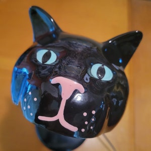 Vintage Black Kitty Cat Lamp