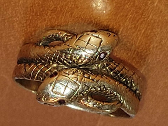 Stunning Double Snake Ring - image 1