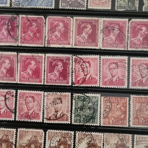 Vintage Collection of 234 Belgium Stamps