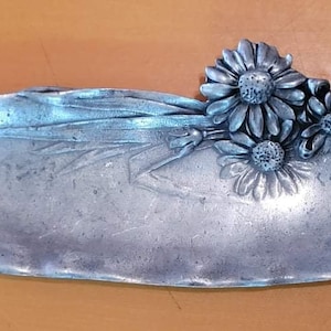Vintage French Pewter Card or Pen Holder - Marked
