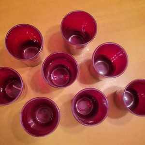 4 Left! Vintage Handblown Ruby Red Heavy Glassware